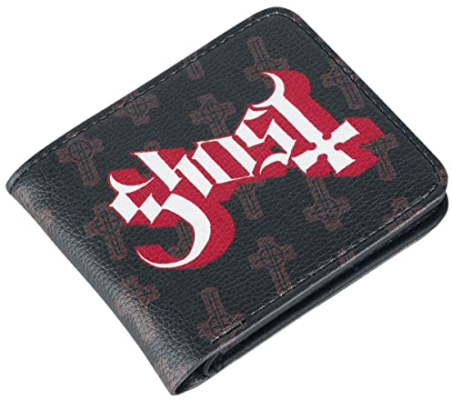 Ghost Unisex Wallet-Grusifix Reisezubehör-Bi-Fold-Brieftasche, Schwarz