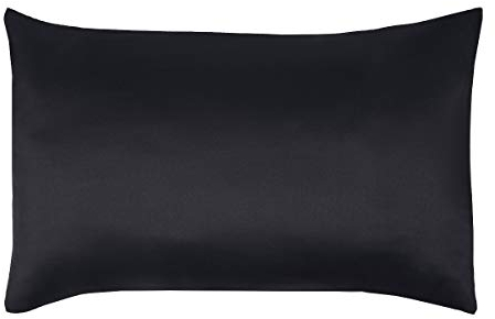 Sleepdown Housewife 2 Pillowcases Super Soft Plain Dye Pair Pack Thermal Warm Cosy Pillow Cover - 50cm x 75cm - Black