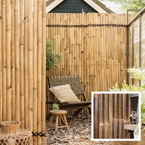 DE-Commerce Sichtschutz aus Bambus KISU Gartenzaun Bambuszaun 90x200 cm nature