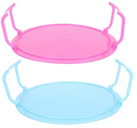 TOPBATHY 2pcs Multifunctional Steamer Rack Kitchen Storage for Microwave for Layered Cooking and Organizing Material Blue Rose Red