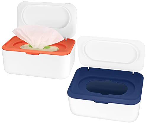 2 STK. Feuchttücher Box, Feuchttücherspender, Feuchttücherbox, Feuchtes Toilettenpapier Aufbewahrungsbox, Feuchtpapierbox Spender Halter mit Deckel für Heim