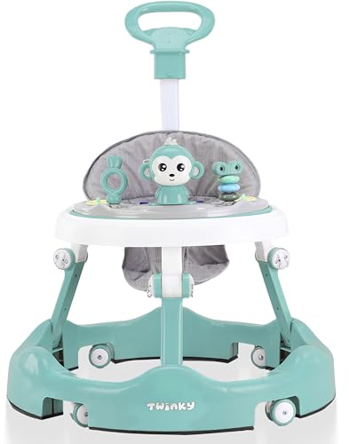 Twinky® Lauflernwagen mit Spielset & Bodenmatte - Robuste 4-fach verstellbare Vorschul-Lauflernhilfe - Ideal als Gehhilfe für die ersten Schritte Ihres Kleinen (Mint Grün)