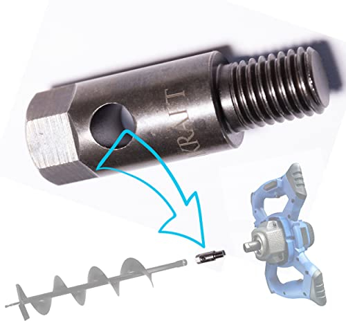 BLUMKRAFT Adaptateur Tarière pour malaxeur M14 (mélangeur peinture et colle, mélangeur motier) pour trous piquets, pieux, cloture avec démontage facile
