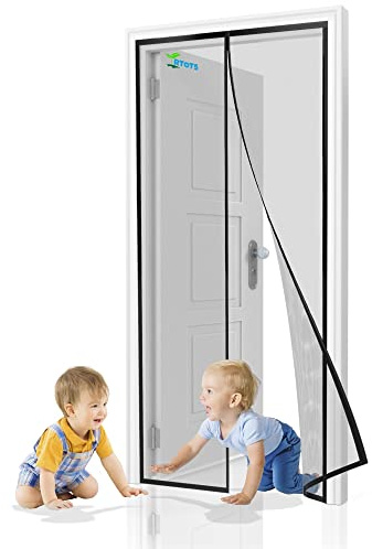 Rideau Anti Mouche 290 x 300 cm Anti Mouche Porte Anti Insecte Mouche Moustique pour Enfants et Animaux de Compagnie【Noir】