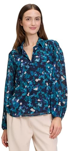 Betty & Co Damen Schlupfbluse mit Plissee Dark Blue/Petrol,44