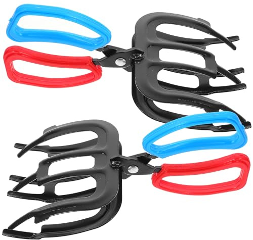 Happyyami Fishing Pliers Gripper, 2pcs 3 Claw Fish Gripper Iron Grabber Fish Grip Holder Metal Fish Control Clamp Claw Tackle Tool Fish Catcher for Fishing