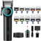 VGR Hair Clippers Men Cordless - Electric Professional Barber Hair Cutting Kit for Head Haircut - 9000 RPM - Taper Lever - Rechargeable 300 Min Battery - DLC Ceramic Blades - Long Beard Trimmer