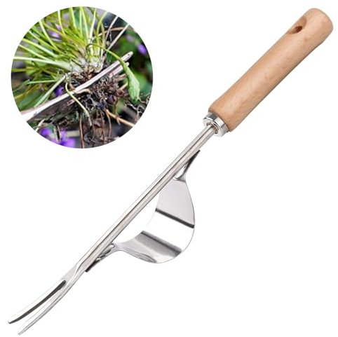 1 Stück Unkrautstecher für den Garten, Handjätgerät Edelstahl, Wurzeljäter für den Garten Rasen Hof Graben, Jäten, Lösen