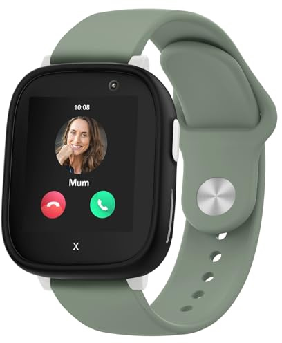 YLK Barnarmband kompatibelt med Xplora X6 Play armband för flickor pojkar, mjukt säkert silikonarmband vattentätt sport ersättningsarmband för Xplora X6 klockarmband, olivgrön