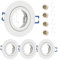 GeyouLux Marco Foco Empotrable Blanco Incl. GU10 Zócalo IP44 Ojos de buey led para techo Aluminio Downlight led techo empotrable Para 50MM MR16 Lámparas O Halógena Baño Sala Cocina, 4 Pack, 68mm