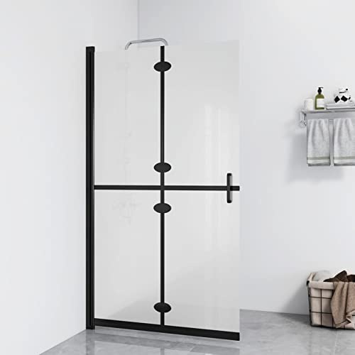 Gecheer Parete per Doccia Walk-in Pieghevole in Vetro ESG 90x190 cm,A151194