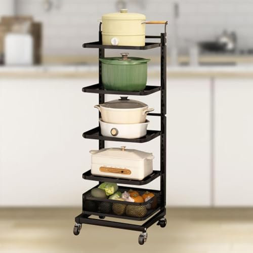 Saucepan Storage for Corner Cupboard Kitchen Pan Rack Organiser Pot Lid Holder While Cooking Lid Holders for Pots And Pans,Black-5 * 4boards*1basket
