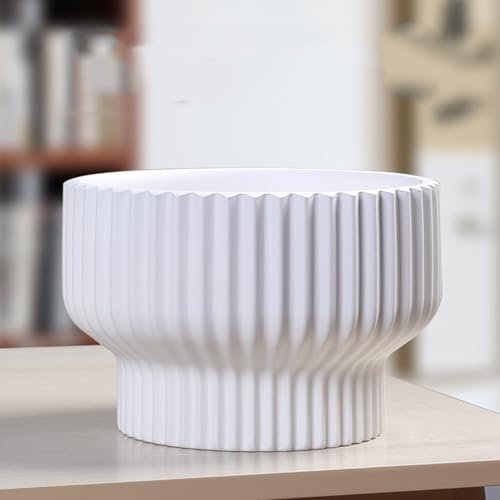 XQSXDKXQ Zimmerpflanze Pflanzgefäß Gartendekoration Großer Zylinder Pflanzgefäß Bonsai Pflanzgefäß Außenterrasse,Weiß,Extra Large