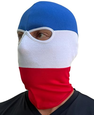 No Face No Name Sturmhaube in Blau Weiß Rot gestreift I Balaclava Maske Einheitsgröße I Ultras Hooligans Ski Motorrad