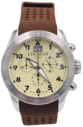 Loc|Man Italia Reloj Automático Analógico Isla de Elba 0460A04-00AVBKSN | Sumergible Hombre | Wrist Watches For Men | Deportivo con Cronógrafo, acero, Correa
