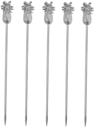 MAGICLULU Tenedores de Fruta de Acero Inoxidable 5 Piezas Plata