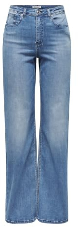 ONLY Femme Onljuicy-wauw Hw Wide DNM Gua113 Noos Jean À Jambes Larges, Denim Bleu Médium, L / 32L EU