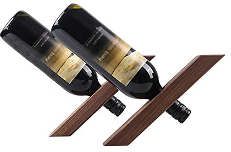 Estante de vino de madera para cocina, bar, almacenamiento de mesa, soporte de pie independiente, gabinete de almacenamiento de vino de nogal de 2 piezas