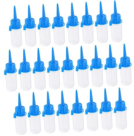 Alipis 25piezas Botellas Plástico Con Boquilla Punta Para Aceite Máquina Coser Suaves y Reutilizables Para Lubricación y Suministro Preciso