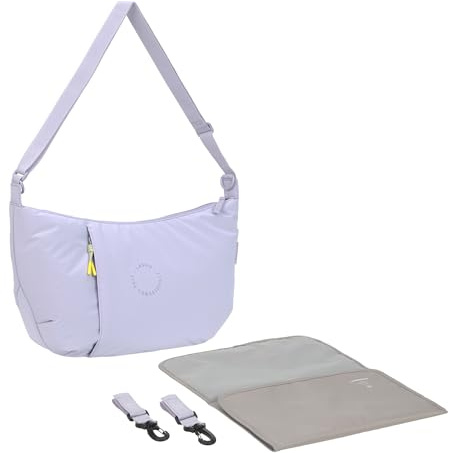 LÄSSIG Baby Wickeltasche zum Umhängen mit Wickelunterlage, Kinderwagenbefestigung, wasserabweisend/GRE Lunua Bum Bag