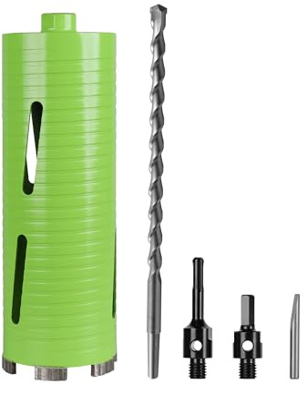BETTERI 4 Inch Dry Concrete Core Drill Bit 5/8-11 Threaded with 2 Pcs Adapters and Pilot Bit, 10 Drilling Depth Diamond Core Bit for Brick/Concrete/Masonry