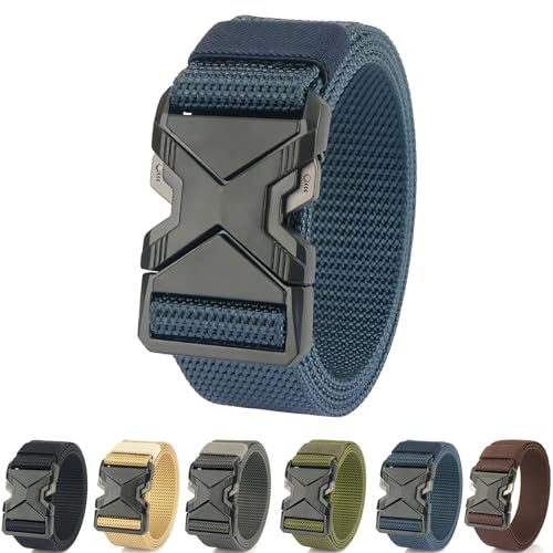 QIUSUIG Herren Arbeitsgürtel Outdoor, Schwerlast Nylongürtel mit Schnellverschluss Metallschnalle (3.8cm) - Robuster Halt für Trekking, Expedition & Beruf
