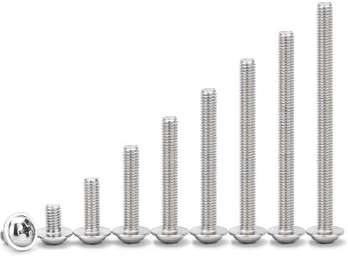 90Pcs M4 Door Knob Handle Screws Assortment Kit, Cabinet Pull and Knob Screws, Machine Screws with Pan Washer Head, Metal Phillips Bolts for Kitchen Drawer Cupboard Closet