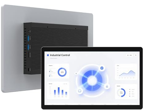 HEIGAOLAPC Panel PC Industrielle Tactile Écran PC Industriel 13,3 Pouces, Panel Control Ordinateur Tactile Win11 Pro N5095, 8Go RAM 128Go ROM, 1920x1080 IPS, 4xUSB3,0, 2xRS232, TypeC, HDMI, LAN