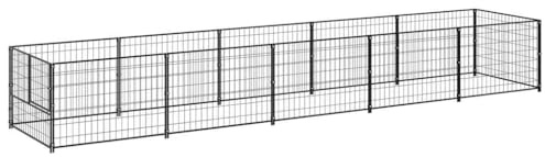Hundespielplatz für Draußen,Hundezwinger Schwarz 5 m² Stahl,Laufstall Hund für Garten, Hof, Einfache Montage