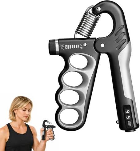 Forearm Trainer,Unterarm Trainingsgerät,Hand Trainer,Grau,Einstellbar Von 5-100 Kg, Mit Mechanischem Zähler, Geeignet Für Anfänger Und Profis Im Krafttraining,Stress Abbauen