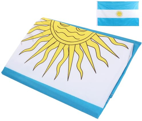 GLEAVI Bandiera Argentina in Poliestere per Esterno, Tessuto Delicato e Riutilizzabile, per Club Sportivi e Parate, Dimensioni 90x150 Cm