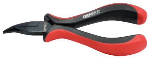 KS Tools 500.7022 Pinza di Precisione a Punte Mezzotonde, Piegate, 130 mm