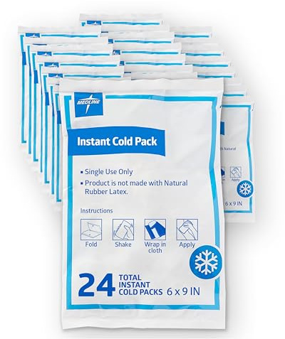 Medline Standard Instant Cold Packs, Single-Use, 6 Inches x 9 Inches, Economical, Activates Instantly, Case of 24 Each