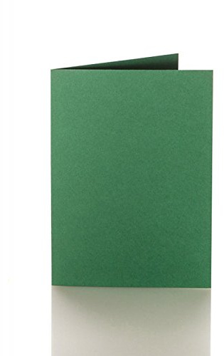 Paper24 50 Faltkarten in 120 x 170 mm (für B6 Umschläge), Grammatur: 240 g/m², Farbe: 13 Dunkelgrün