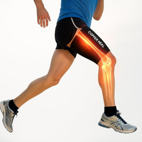 COPPER HEAL Thigh Compression Recovery Sleeve Recover from Sore Pulled Hamstring & Groin Strain Hip Leg Pain Sprains Tendinitis Injury Tights Quadriceps Muscle Tear Quad