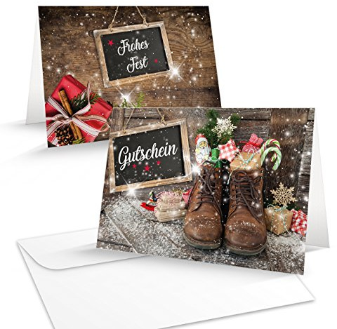 Logbuch-Verlag 5 Gutscheine Weihnachten mit Kuvert und ohne Text Weihnachtsgutscheine als weihnachtliches Geschenk für Freunde Kunden Mitarbeiter