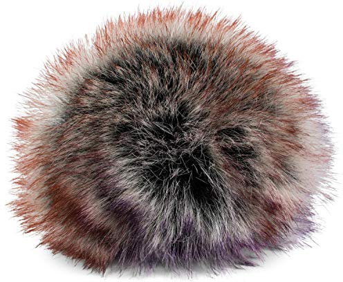styleBREAKER Pompon in Pelliccia Sintetica per Berretti e Cuffie, Finto Pelliccia, Pompon in Finta Pelliccia Invernale 04024161, Colore:Viola-Arancione