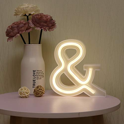 GUOCHENG LED Neon Letter Lights Alphabet Light Up Letter Sign Battery&USB Power Marquee Neon Letter Lights for Christmas Wedding Home Party Decoration &