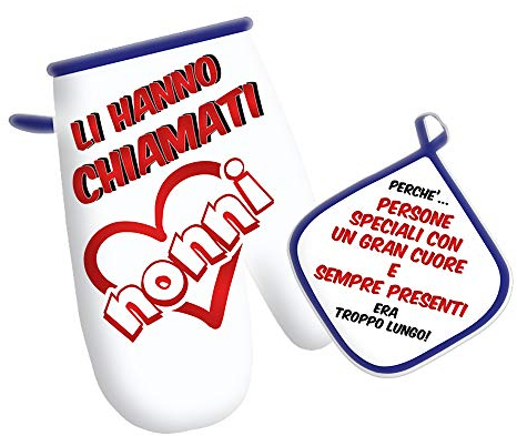 Guantone+Presina Personalizzato Ci Chiamano Nonni Perché. Idea Regalo per i Nonni (Nonni)
