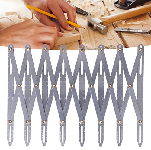 Caiqinlen Buttonhole Spacer Button Holes Seam Guide Ruler Sewing Tools Sowing Kit Aluminum Sewing Gauge, Adjustable Length Crafting Sewing Gauge Ruler for Pleats for Folds, Silver