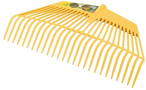 Rekord - Laubrechen Gelb - 60 cm Kunststoff Laubbesen mit 26 Zinken