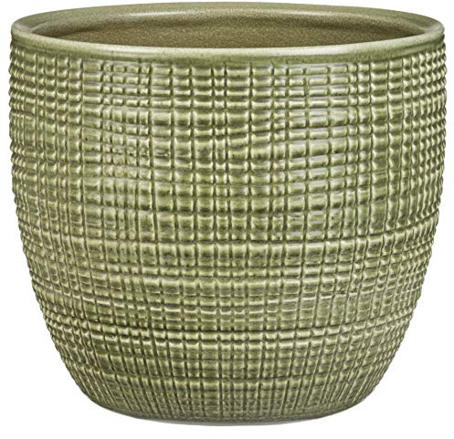 Scheurich Corteza Blumentopf aus Keramik, Grün, Ø 21,5 cm, H 19,3 cm