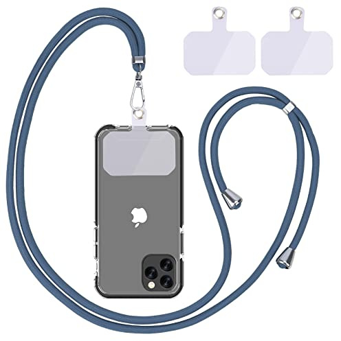 Linkbro Handykette Universal, Handy Lanyard, Universelles Handy um den Hals hängend mit Pad Handy Lanyard, verstellbar und abnehmbar. (1blau)