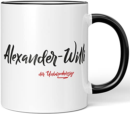 JUNIWORDS Tasse, Alexander-Willi, der Unbarmherzige, Schwarz (5204502)