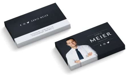 Visitenkarten personalisiert | mit Foto | Design Consultant | 2-seitig | Querformat | Menge + Papier zur Auswahl | selbst gestalten | hochwertiger Druck (50 Stück)