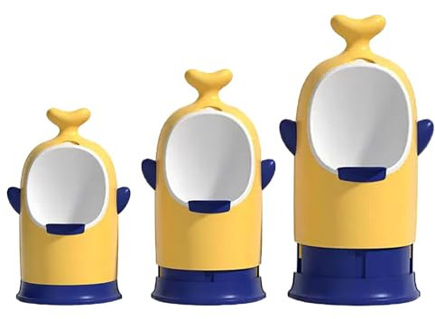 Coo11 2 in 1 Kids Urinal Free-Standing & Wall Mount Toilet Training Stand, Height Adjustable Anti-Drip Design, 1m Drainage Pipe, Cleaning Brush, Suction Cup for Easy Cleaning 18-36 Months+ Yellow