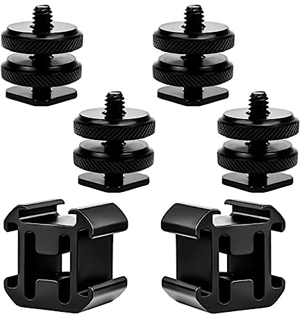 POFET Adaptador de Zapata Caliente de 6 uds., Tornillos de Zapata Caliente de 1/4 Pulgadas para monturas Flash, micrófonos, monitores