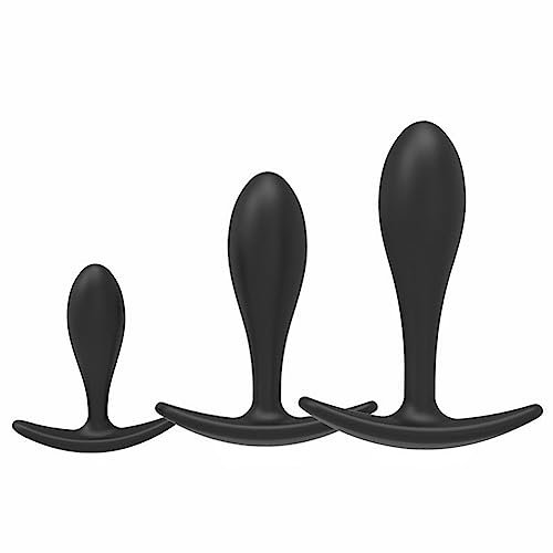 Plug Anale Silicone con Supporto, Plug Anali Dilatatore Stimolatore Prostata Giocattoli Sessuali per Donna e Uomo