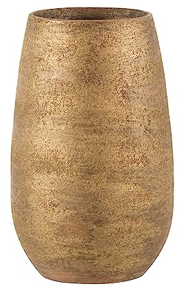 J-Line Vase Unregelmäßig Rau - Keramik - Gold - Small - Ø 12.4 cm