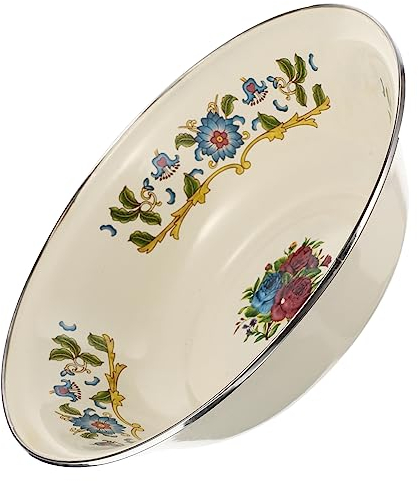 UPKOCH Retro Emaille Suppenschüssel Und Waschbecken 30cm Aus Sicherer Kratzfreier Emaille Mit Deckel Und Griff Für Haushalt Und Küche